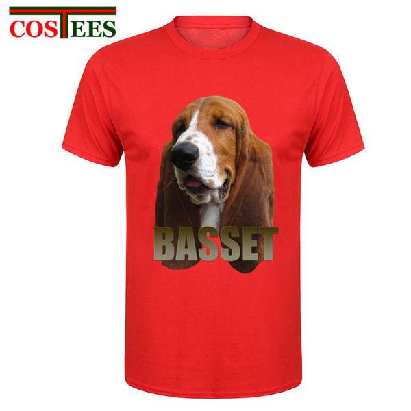 

comedy printed funky shirts man organic cotton basset hound cartoon dog men's t shirts nice lovely dog blouses for mens tee