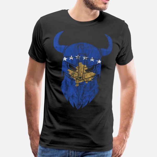 

kosovo vikings flag vintage gift idea t shirt men designing cotton o-neck vintage cute comfortable summer style formal shirt