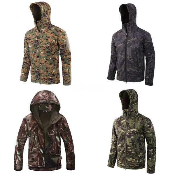 

tactical jacket men waterproof warm windbreaker coat camouflage hooded jacket clothing#957, Black;brown
