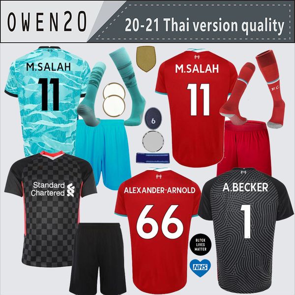 

diogo j. thago m. salah soccer jersey football shirts 20 21 virgil mane keita milner lvp 2020 2021 men kids sets boys kits, Black;yellow