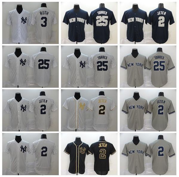 

2020 men baseball 25 gleyber torres jersey 2 derek jeter 3 babe ruth flexbase cool base pinstripe white navy blue black stitched quality