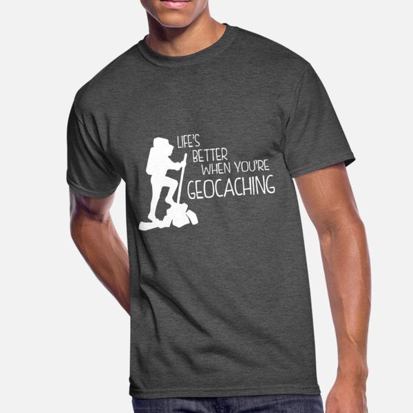 

better when geocaching t shirt men customized short sleeve s-xxxl fit cute breathable summer formal shirt