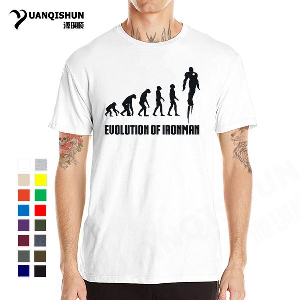 

evolution of lronman printing t-shirt brand men t shirt alliance superhero iron man evolutionary tshirt funny tees