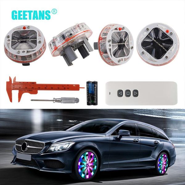 

ggeetans 4шт автомобиля стайлинг шин украшения свет солнечной энергии автоматическая вспышка обесцвечивание led шин аксессуары водонепроница