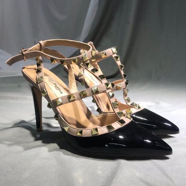 

womens high heels black patent leather sandals