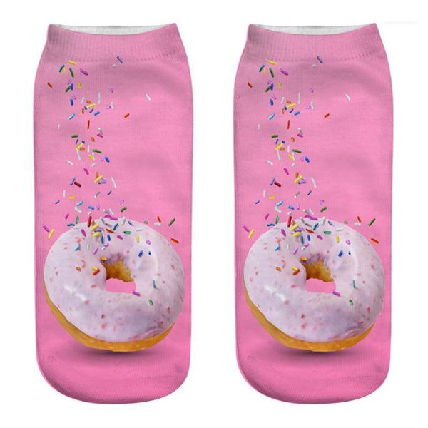 

socks colorful donna nice day casual hosiery delicious donuts print womens socks designer foods 3d print, Black;white