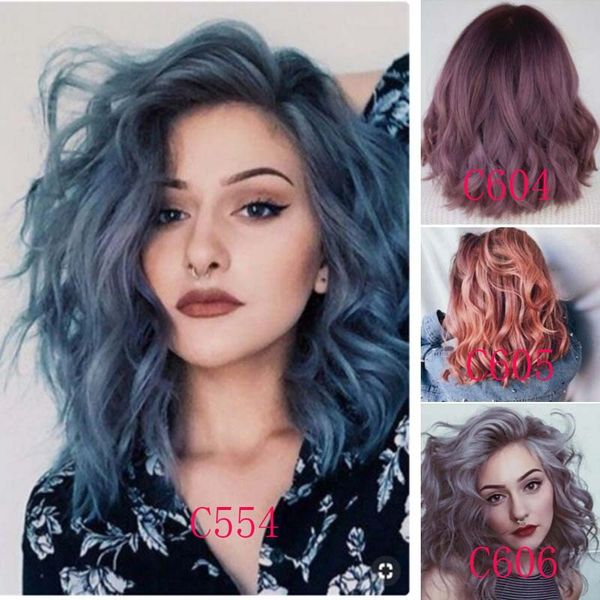 

european and american style wigs, medium and long curly hair, mid-point fashion, high temperature silk hair cover, factory direct sales, Black