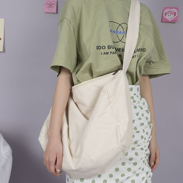 

over large canvas messenger bag women big capacity reusable eco-friendly shoulder bag teenager casual travel gym crossbody