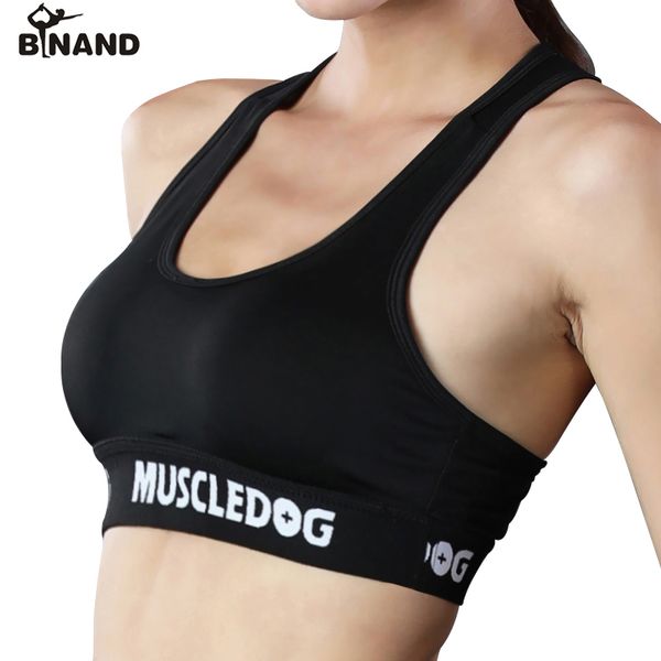

binand письмо печать push up спорт бюстгальтер с chest pad high impact quick dry запуск тренировки обучение спортивный йога нижнее белье, White;black