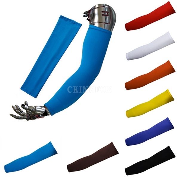 

50pcs/lot cycling arm warmers coolers arm sleeves golf bike outdoor protective uv cover, Black;gray