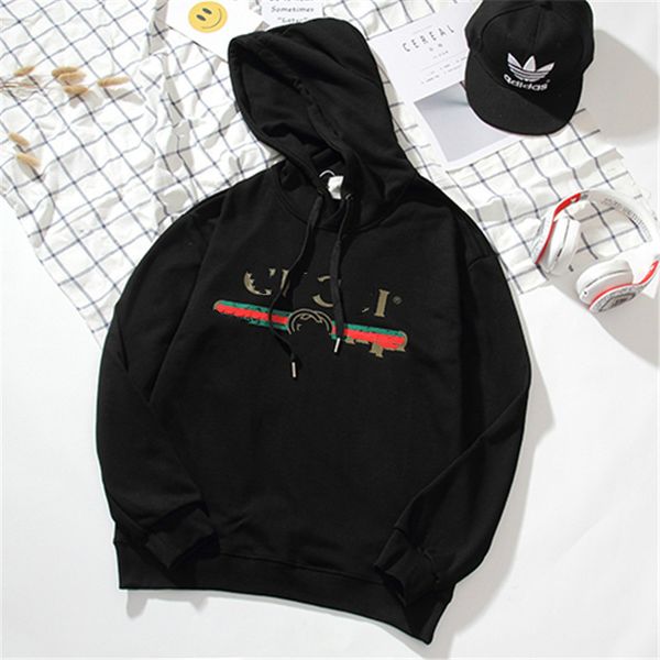 

ins hoodies sweatshirts homme with letters printed pullovers fashion men hoodie long sleeved hooded clothes hip hop streetwear, Black