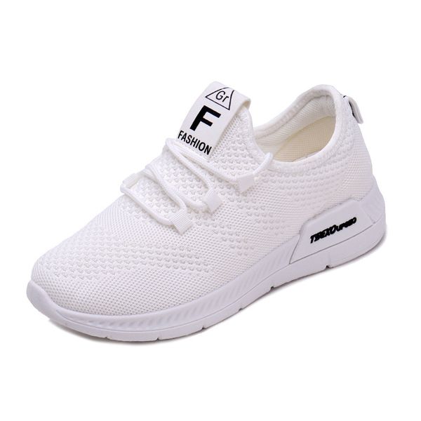 

2020 new female flying woven flat shoes breathable casual shoes ladies tie sneakers luxury women designers, Black
