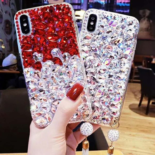 Funda de teléfono con diamantes de imitación para IPhone 11pro Max Crystal Bling Coque Fundas para IPhone X XS MAX XR 6 7 8 Plus SE2020