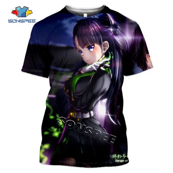

seraph of the end anime 3d summer homme pullover 3d print shirts kawaii funny comics men clothing