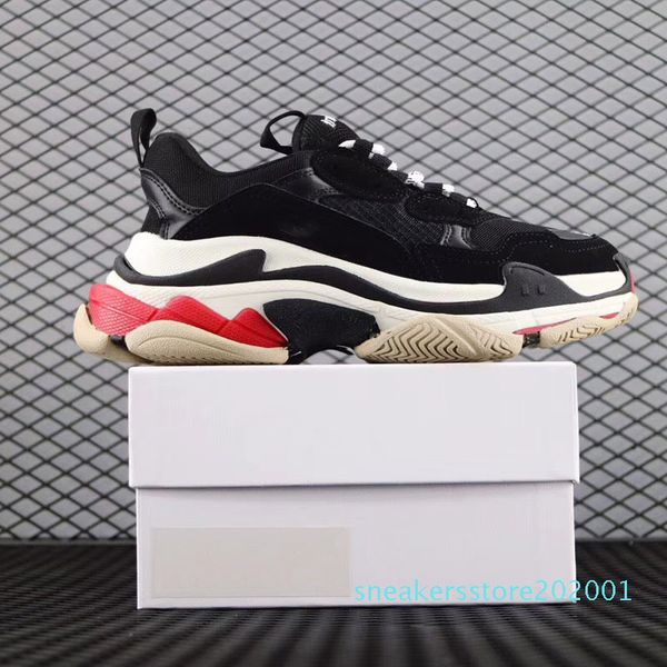 

paris 17fw triple-s walking shoe dad shoes chaussures femme triple s 17fw designer sneakers for men women vintage old grandpa trainer s01, Black