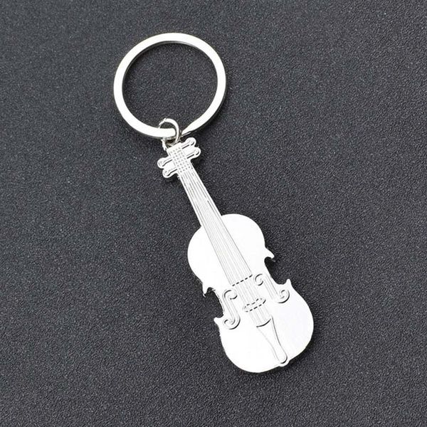 Musical Instrument Guitar Anel Key Violin Keychains Saco pendura o presente de promo￧￣o de j￳ias da moda