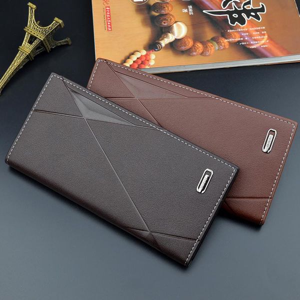 

wallet men s wallet men s long thin soft wallet three fold multi card position large capacity embossed fashion wallets 3088