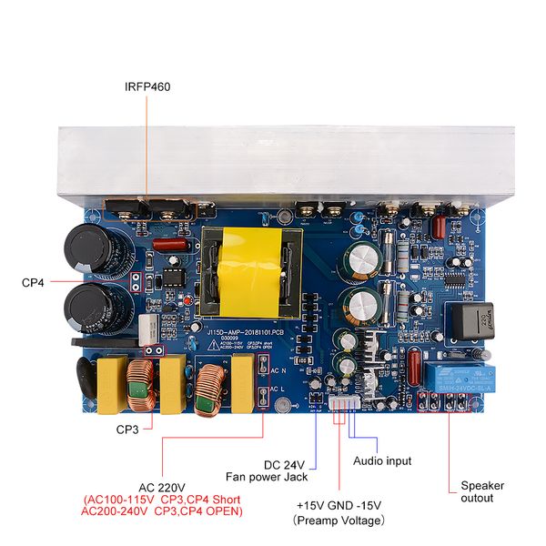 Freeshipping Mono Início Amplificador de áudio Conselho de 1000W de alta potência classe D Digital Sound Speaker amplificador com interruptor de alimentação