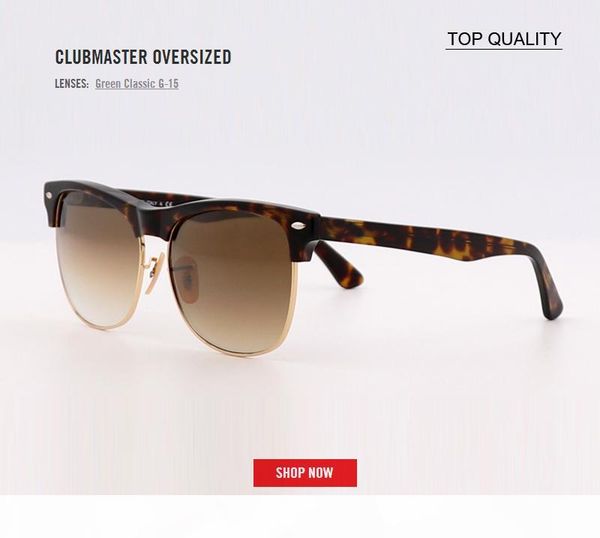 

2018 new classic brand designer uv400 club sunglasses men women semi rimless master sunglass oversized driving gradient lens 4175 eyewear, White;black