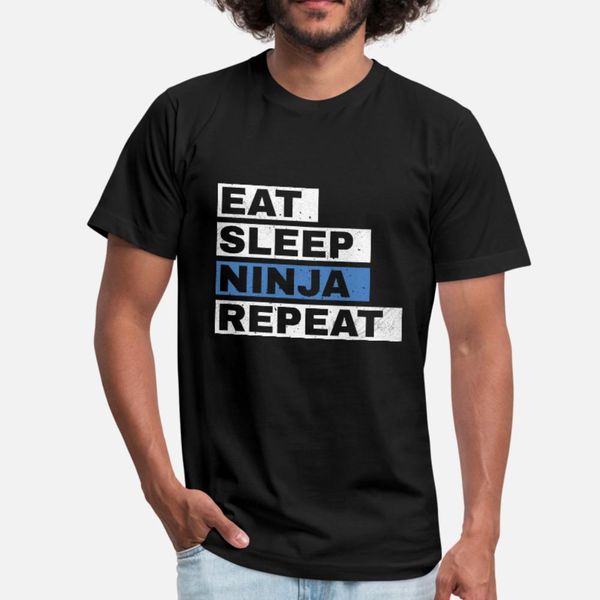 

воин ниндзя eat sleep ninja repeat тенниски мужчин вязаные 100% хлопка шеи gents подарок вскользь лето письма рубашки