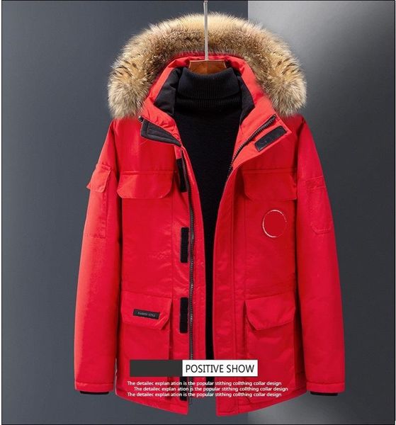 

designer jacket fur hooded jackets bomber clothing down parkas wool coats sports winter warm thick windbreaker outerwear outdoor mens c opqn, Black