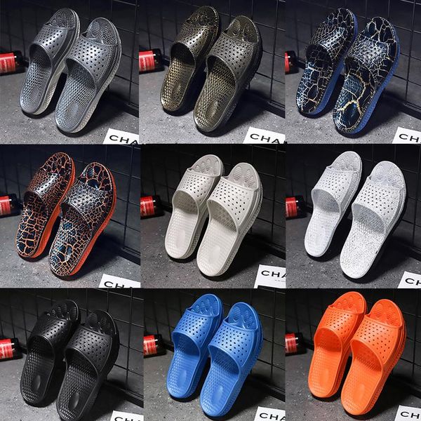 

men's shoes sandals and slippers breathable massage bottom hole shoes casual wild wear non-slip personalized beach slippers size 39-49, Black