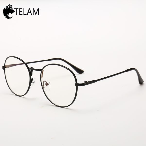 

2020 new woman optical frames metal round glasses women glasses frame men myopia optical transparent, Black