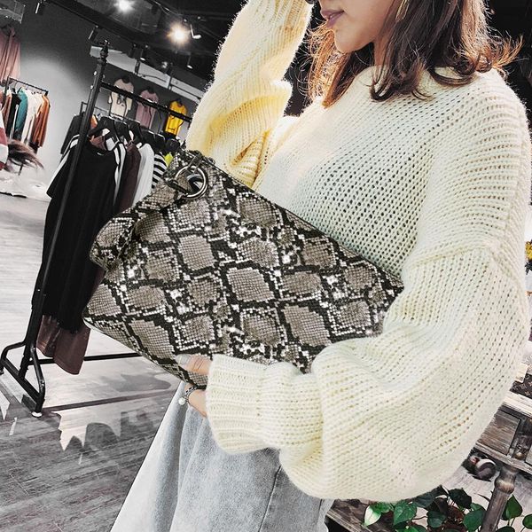 

female fashion square snake print wristlet clutch women casual purse pu leather handbag money phone pouch wallet torebki damskie