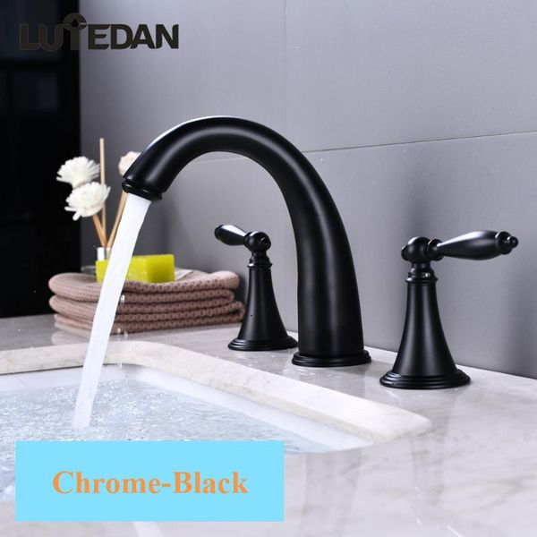 

bathroom sink faucets lutedan deck mount widespread brass chrome basin mixer taps