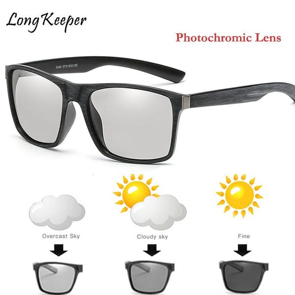

driving polarized pchromic sunglasses men chameleon glasses retro women sun glasses change color drivers gafas de sol hombre, White;black