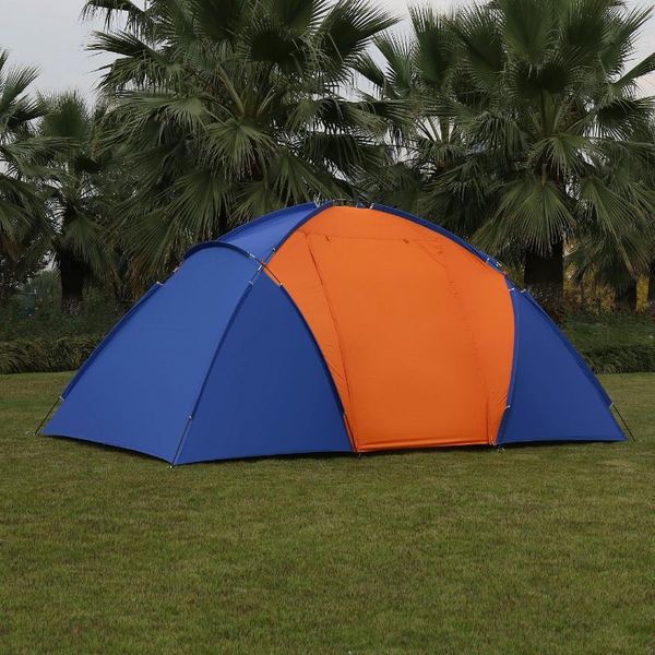 

tents and shelters 5-8 person camping tent double layer waterproof two bedroom hiking fishing hunting outdoor family party blue