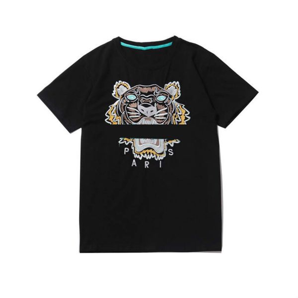 

kxxxo mens t shirt fashion tees breathable loose shorts sleeves tiger embroidery letters t shirts summer explosion, White;black
