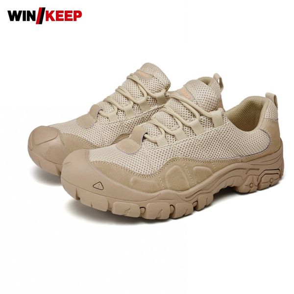 

mens outdoor wear resistant hiking shoes lace up mesh breathable antiskid climbing trekking shoes men sports sneakers footwear