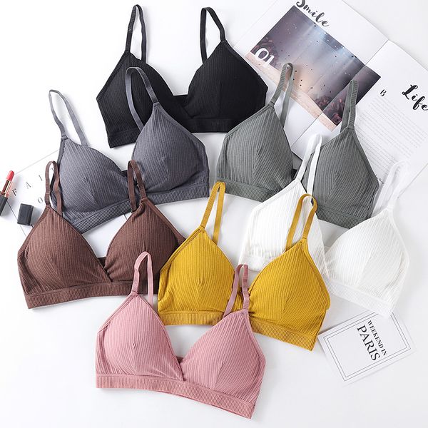 

gym clothing push up bras women seamless padded bra wire underwear breathable cotton ladies lingerie y3, White;black