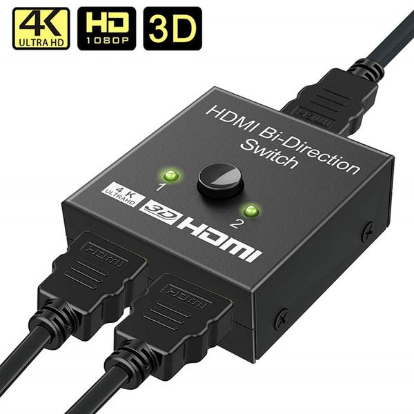 

splitter 4k 1080p переключатель bi-направления 1x2 / 2x1 переключатель адаптера 1x2 / 2x1 2 в 1 на ps4 / 3 tv box nitendo switch