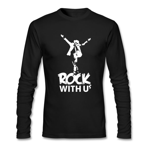 

michael jackson text t shirts men s-xxl 100% cotton long sleeve t-shirt men's clothes designer camisetas abstract printing top