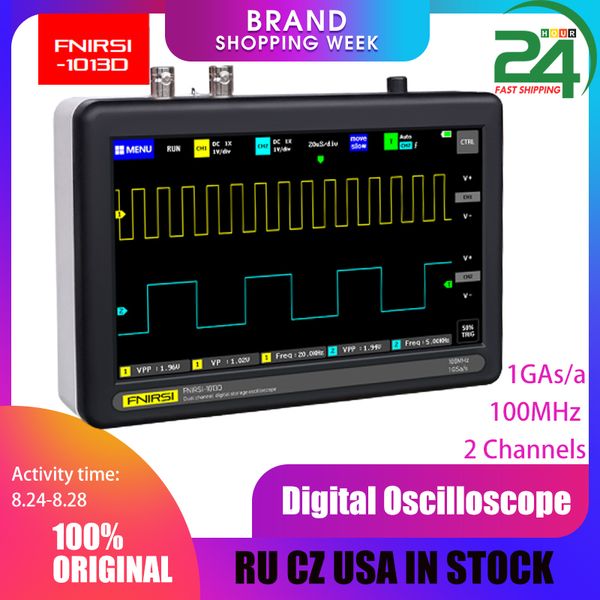 

ads1013d digital oscilloscope 2 channels 100mhz bandwidth 1gsa/s sampling rate oscilloscope with color tft lcd touching screen