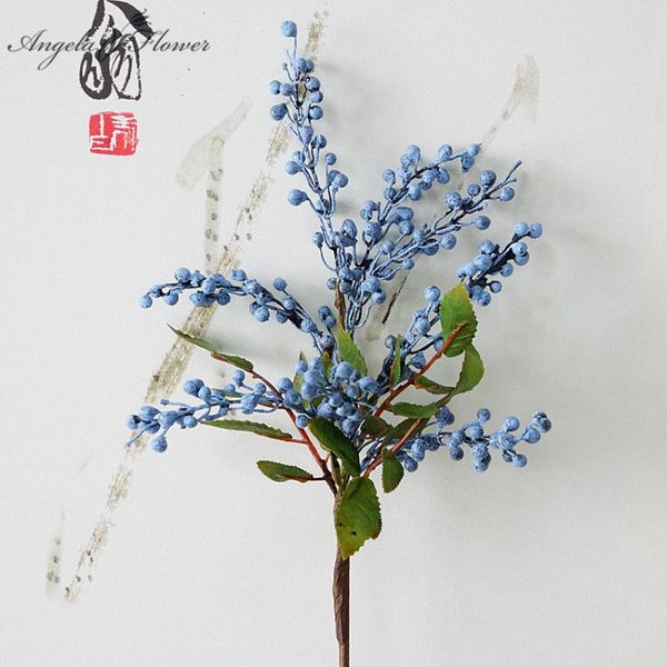 

small branch 8 heads hand leaves lover bean branch fake flores home floral wedding decor handmade diy artificial fruits plants
