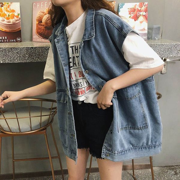 

women's jacket jean jacket women denim jackets bf tooling sleeveless outside denim chickens for women jean, Black;brown