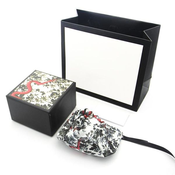 

2020 designer jewelry packaging box custom g-letter snake pattern high grade packaging box package bracelet bracelet ring earrings, Black;white