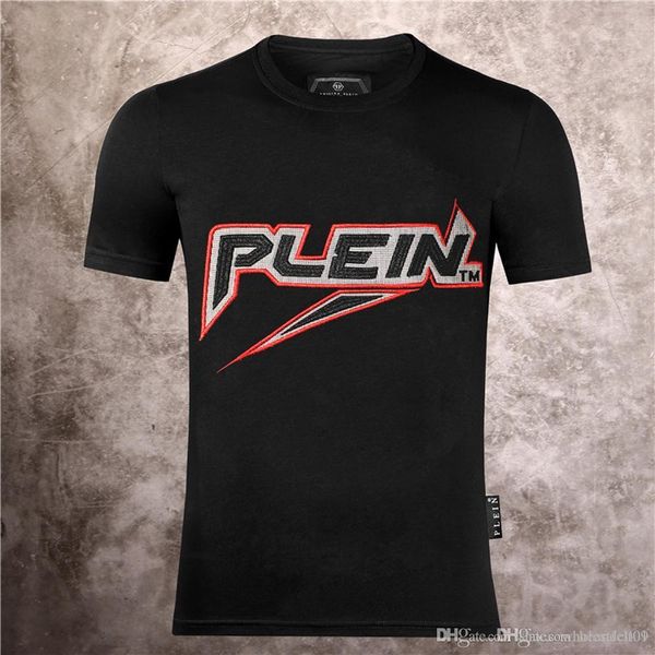 

philip plain brand mens designer t shirts firmata uomo fashion luxury designer t shirt summer homme mens skull tshirt tee 525, White