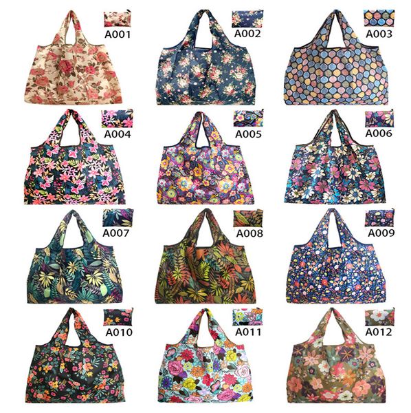 

300 colors foldable shopping bag totes nylon waterproof storage handbag eco-friendly folding bag grocery multi-function shopping tote e81802, Black