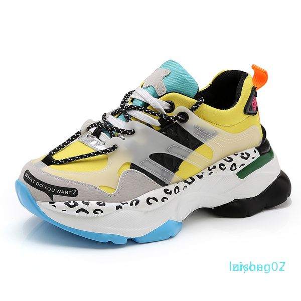 

2020 old shoes women's new ins tide shoes net red bright color summer fashion casual wild thick bottom sports size 35-40 z07, Black