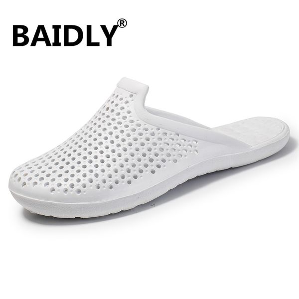 

sandals men beach hollow slippers flip flops light sandalias outdoor summer zapatos de hombre, Black