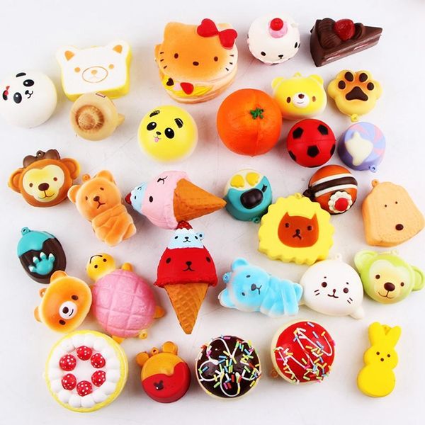 

10pcs / серия squishies телефона восходящая soft jumbo ремни подвески cute kawaii squishy сумка пончик подвесной slow otsweet oxlkp, Silver