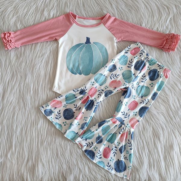 

new design baby girls fall clothes set boutique bell bottom outfits milk silk kids designer clothes girls halloween clothes set 0927, White