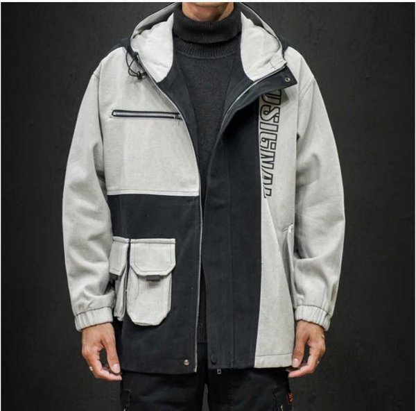 

zhuzunzhe 2020 new men's fashion tooling jacket loose casual spring and autumn solid color large pocket coat large size, Black;brown