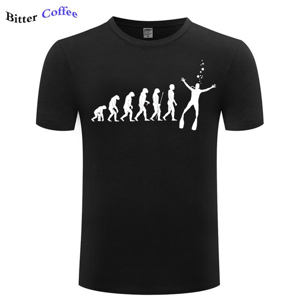 

fashion printed t-shirt men evolution t-shirt diver dive fun hobby see sea fisch fish printed hip hop tee shirts streetwear