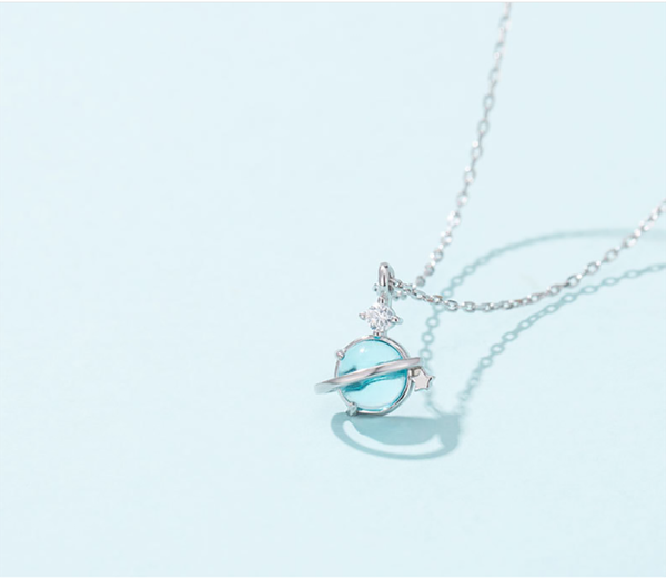 

pjx constellation necklace technology blue temperament jewelry aolly for lover and mother wedding party sale, Silver