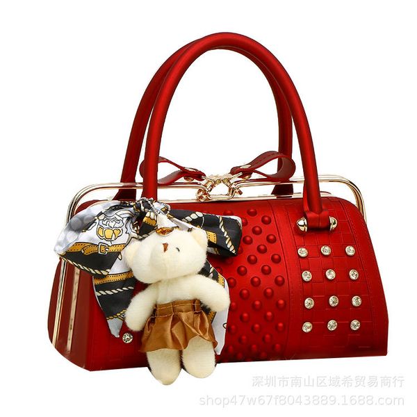 

bags2020 new style solid color dull polish gel bag pvc portable shoulder bag